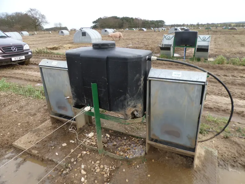 Feeders and water tank