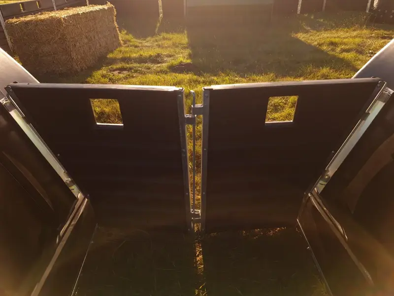 Hurdles set up between weaner huts