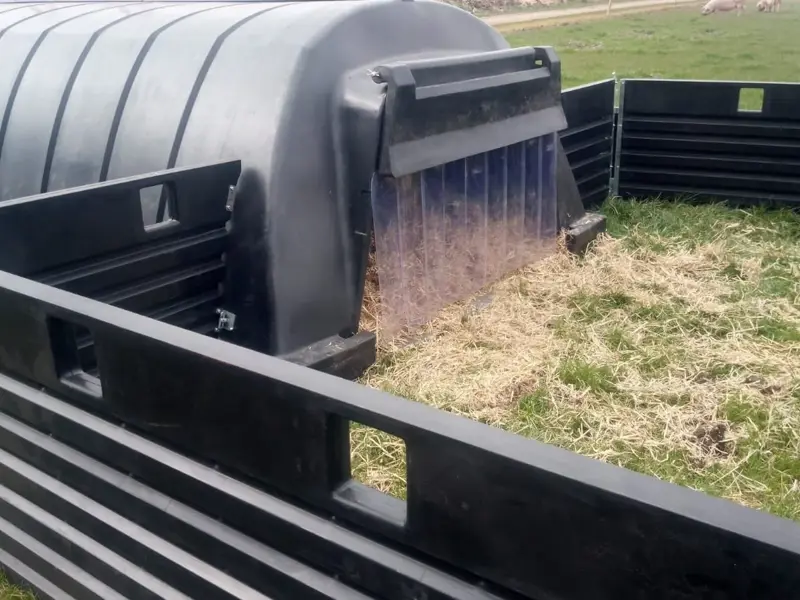 Hurdles set up with weaner hut